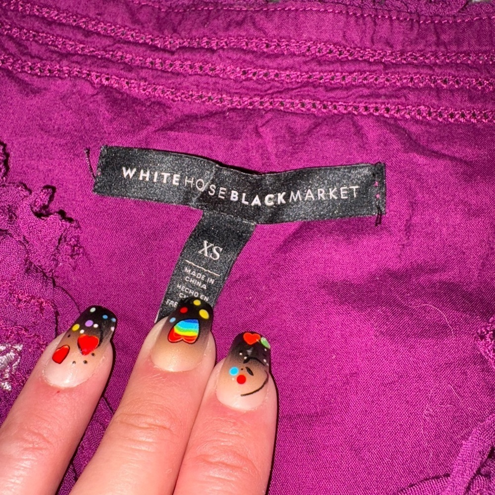 White House Black Market Embroidered Halter Top - Picture 5 of 6